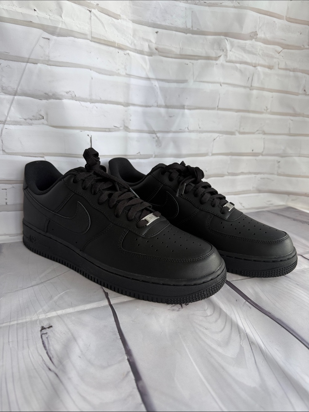 Nike Air Force 1 Low All Black Leather Sneakers - NWOB
